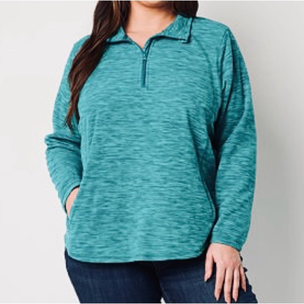 NWOT: 5x St.Johns Bay Women's Fleece Teal Pullover Top